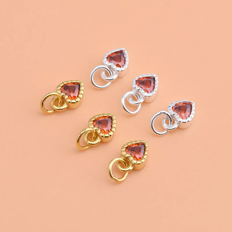 Dije Corazón con Zirconia Roja