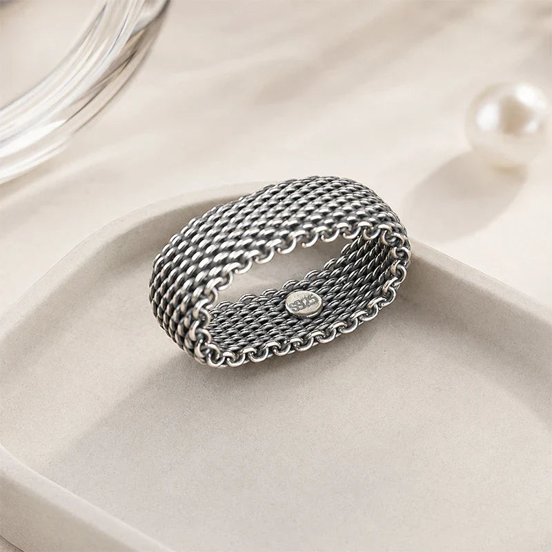 Anillo Tejido Estilo Retro