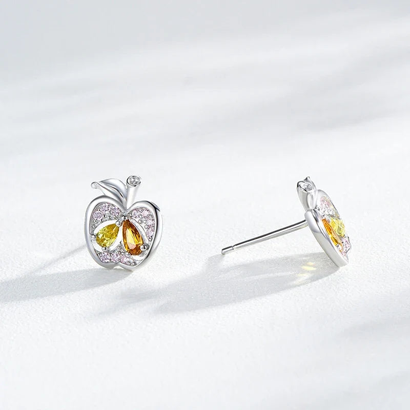 Aretes Manzana con Zirconias de Colores
