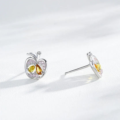 Aretes Manzana con Zirconias de Colores