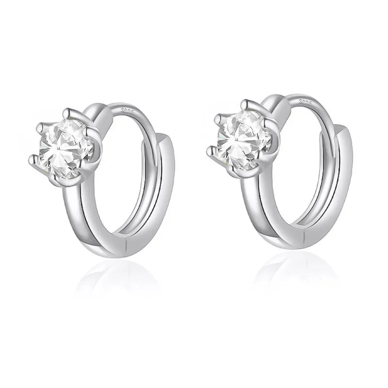Arracadas Redondas con Zirconia Blanca o Verde