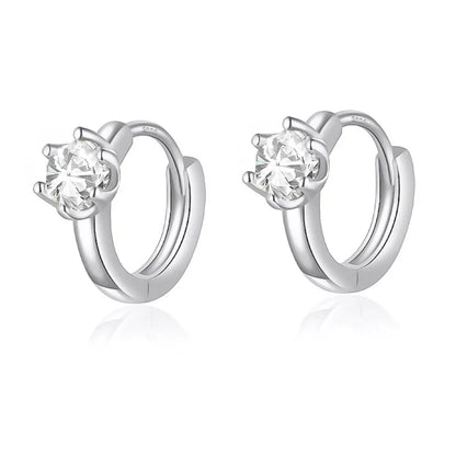 Arracadas Redondas con Zirconia Blanca o Verde