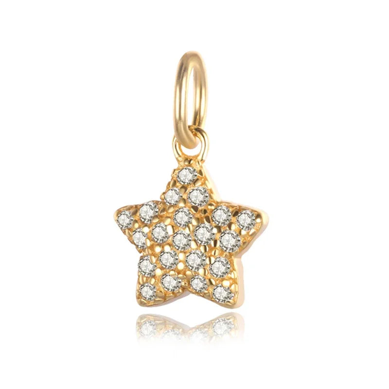 Dije Estrella Deslumbrante en Tres Tonos