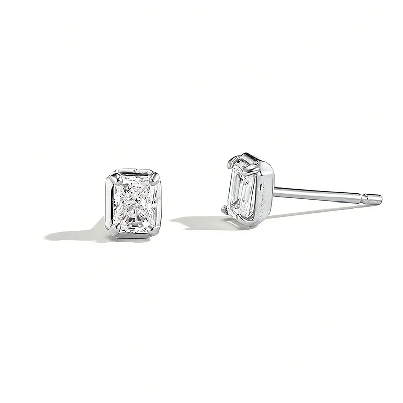 Aretes Botón Zirconia Cuadrada