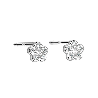 Aretes Flor con Zirconias en Dos Modelos