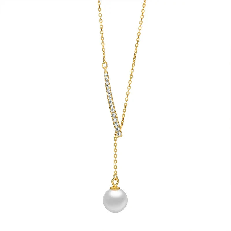 Collar en Y con Perla Ajustable