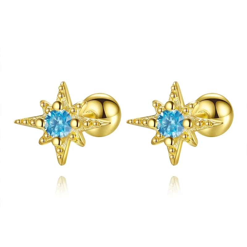 Aretes Estrella de Zirconia en Cuatro Estilos