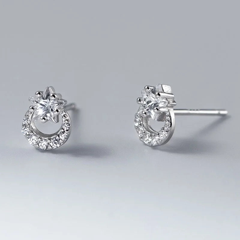 Aretes Luna y Estrella con Zirconias