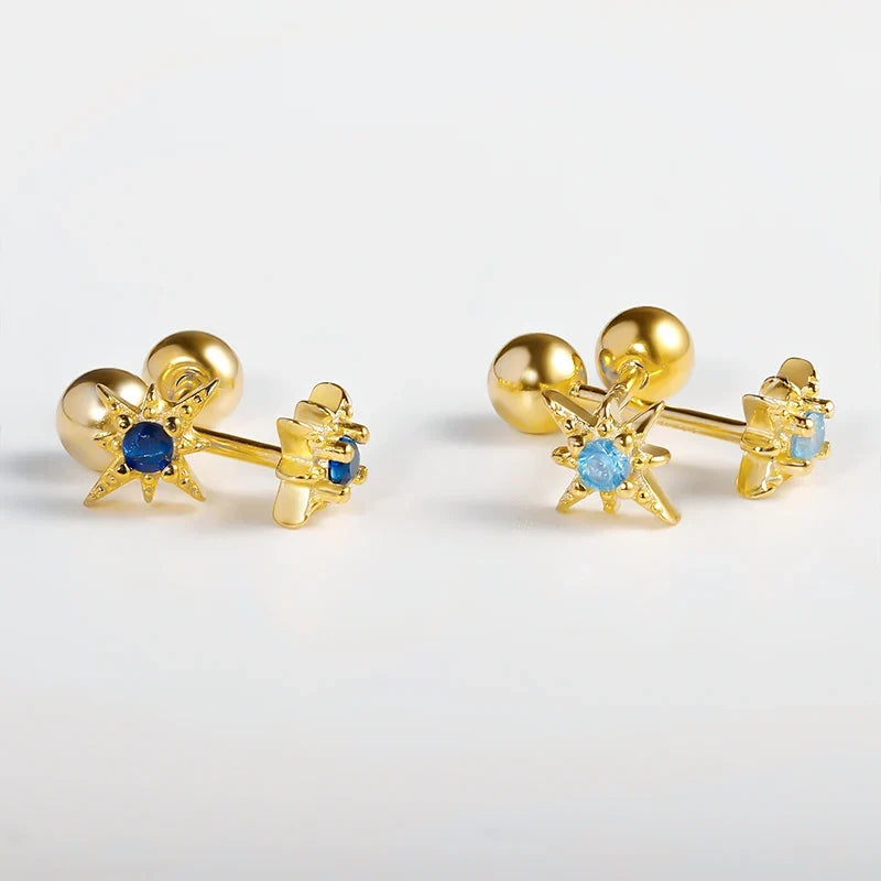 Aretes Estrella de Zirconia en Cuatro Estilos
