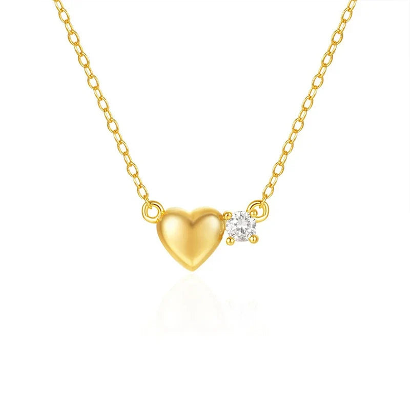 Collar Corazón Dorado con Zirconias