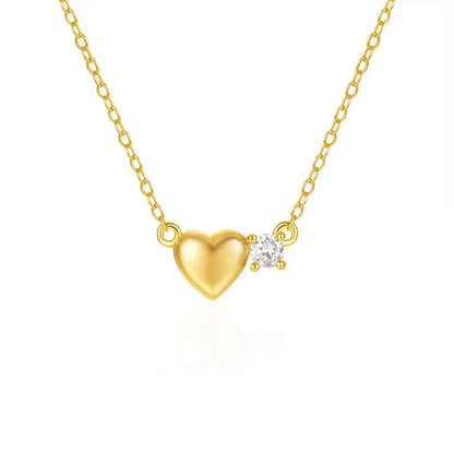 Collar Corazón Dorado con Zirconias