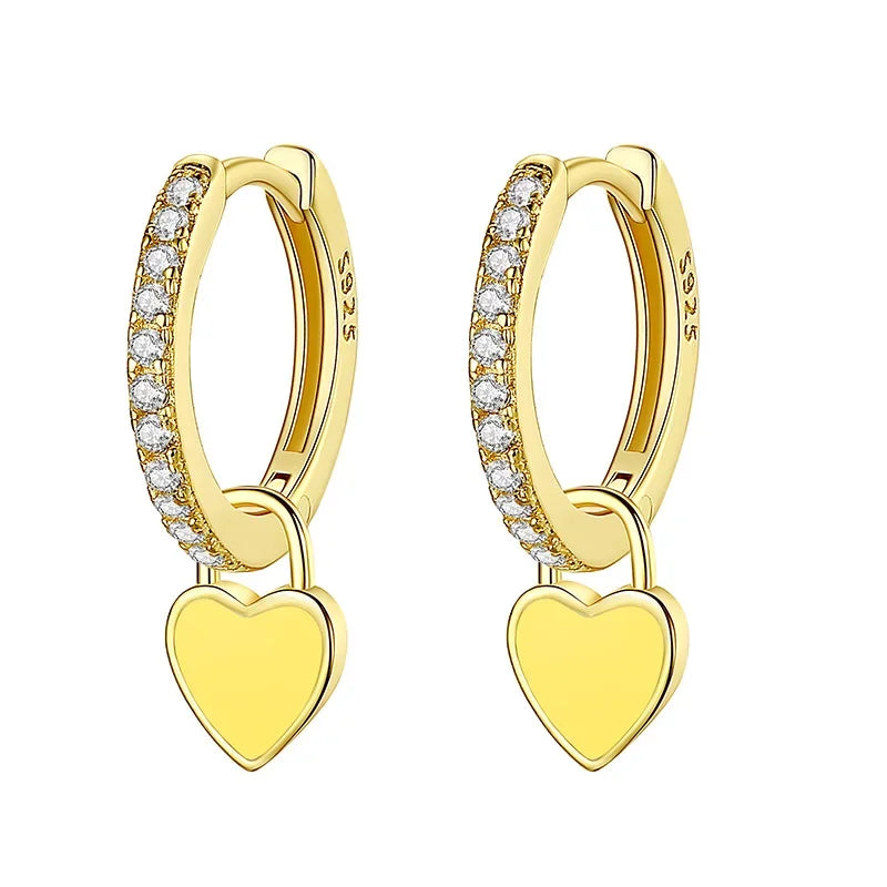 Arracadas con Corazón Esmaltado