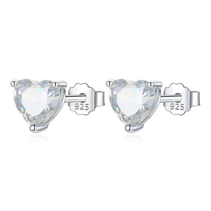 Aretes Mini Corazón con Zirconia de Color