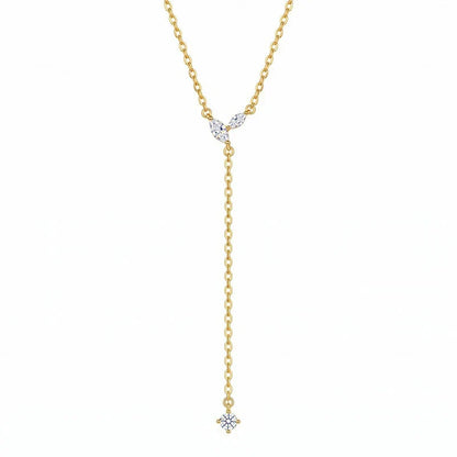 Collar en Y con Flecos y Zirconias