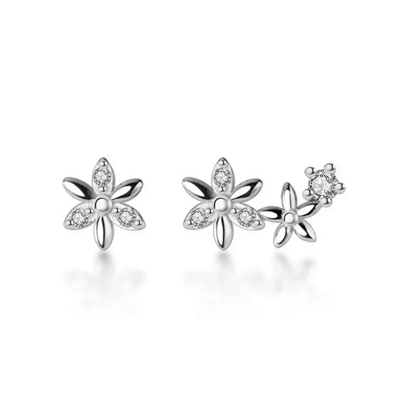 Aretes Flor Asimétricos
