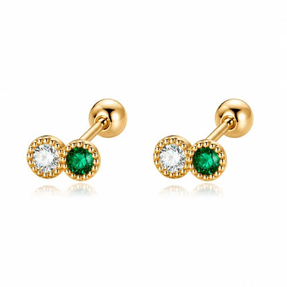 Aretes Zirconias Bicolor