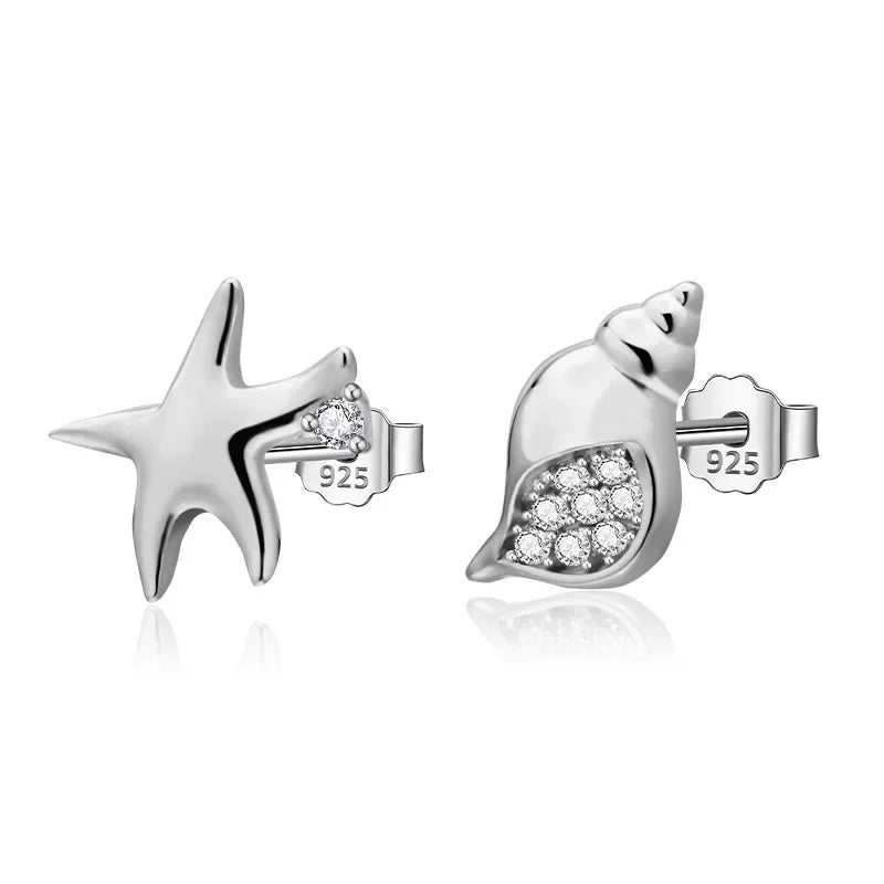Aretes Asimétricos Caracol y Estrella de Mar