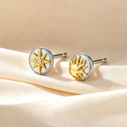 Aretes Sol y Estrella con Zirconias