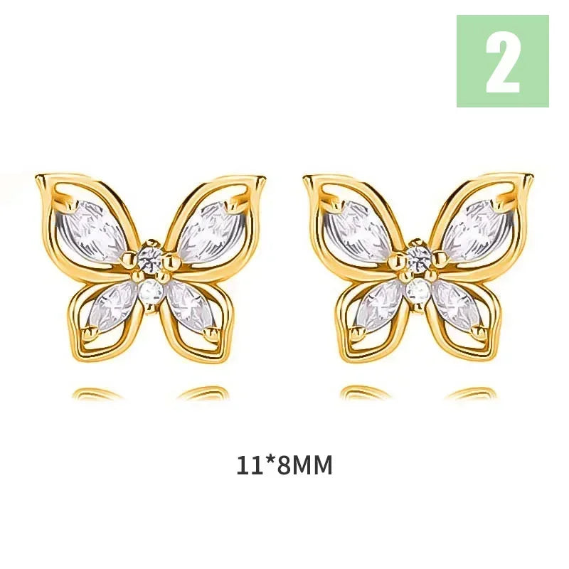 Aretes Mariposa en Cuatro Estilos
