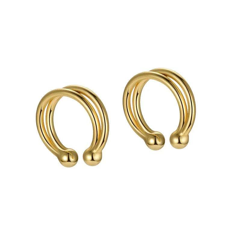 Aretes de Clip Doble Capa