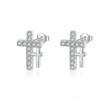 Aretes Cruz Deslumbrante en Cuatro Colores