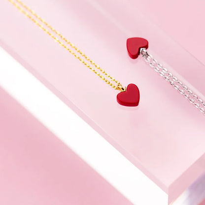Collar Corazón de Piedra Roja