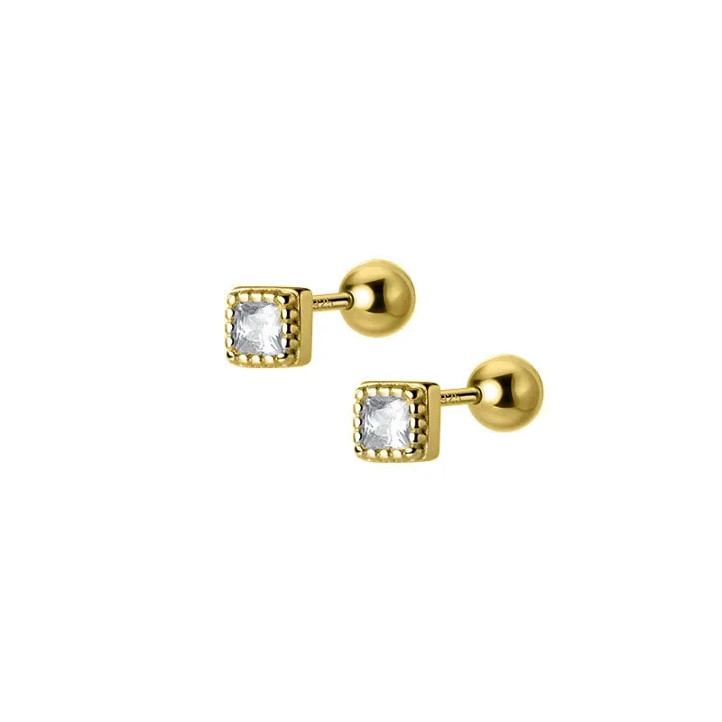Aretes Cuadrados Brillantes