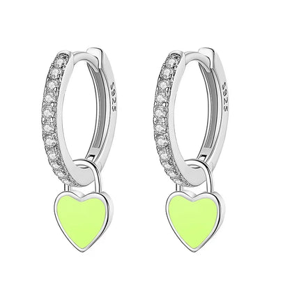 Arracadas con Corazón Esmaltado