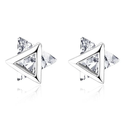 Aretes Triángulo con Zirconia Blanca o Negra