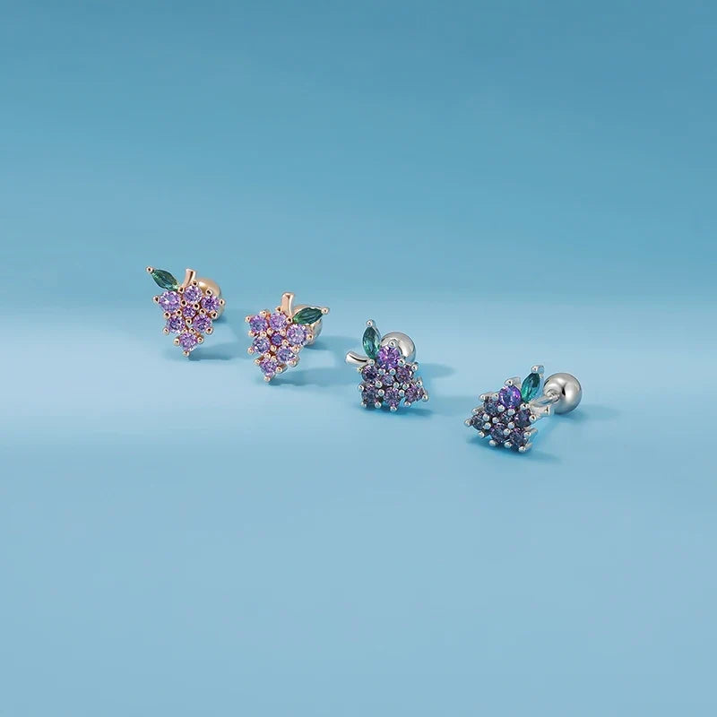 Aretes Uvas Moradas Vintage