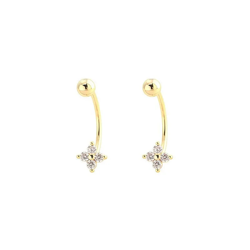 Aretes Trébol de Cuatro Hojas con Zirconias