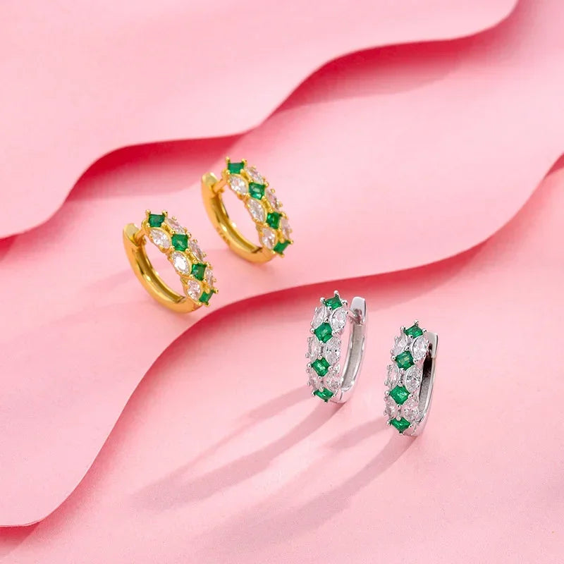 Arracadas con Zirconia Verde