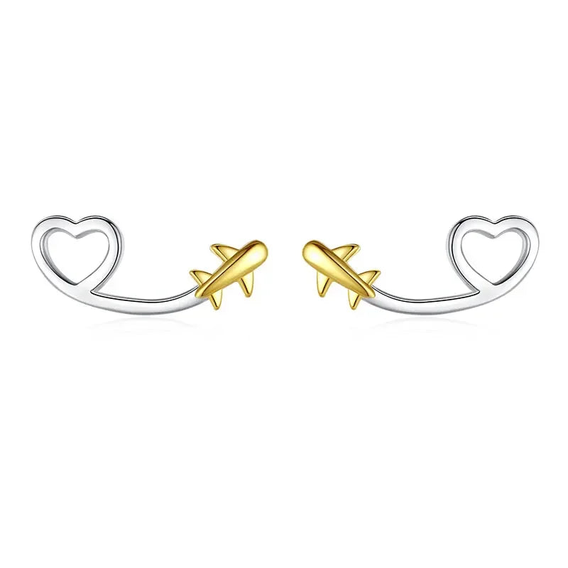 Aretes Corazón Calado Plano