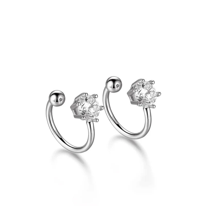 Aretes de Clip con Zirconia en Seis Garras