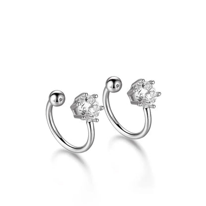 Aretes de Clip con Zirconia en Seis Garras