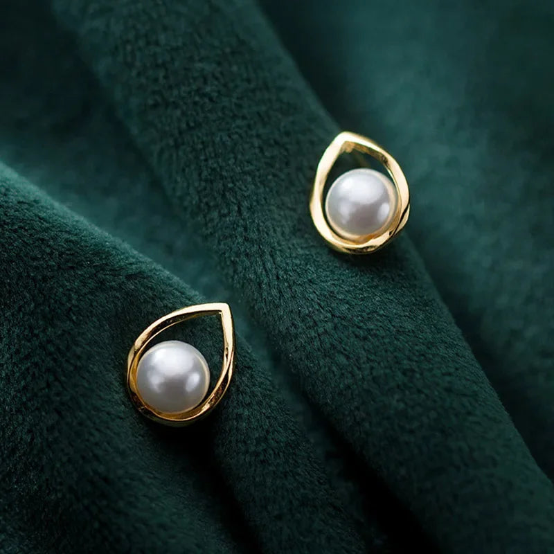 Aretes Perla en Gota