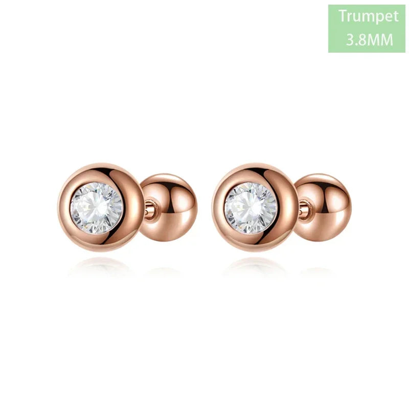 Aretes Solitario Redondo de Zirconia