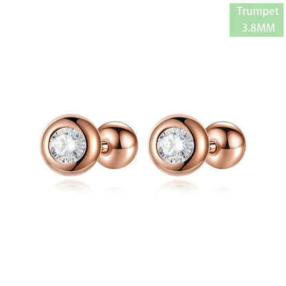 Aretes Solitario Redondo de Zirconia