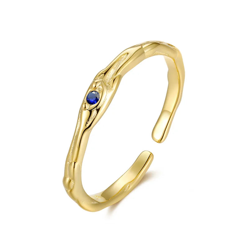Anillo Zirconia Azul o Blanca Abierto