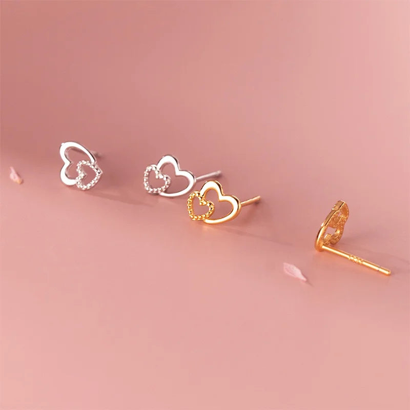 Aretes Botón Corazón