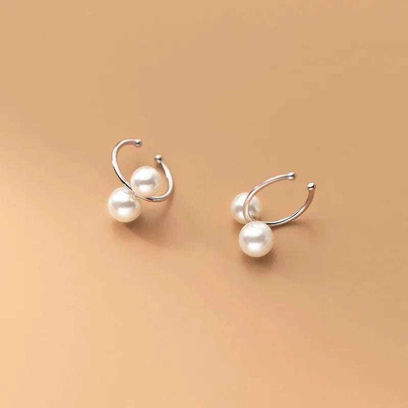 Aretes de Clip con Perla para Novia