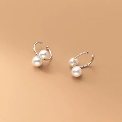 Aretes de Clip con Perla para Novia