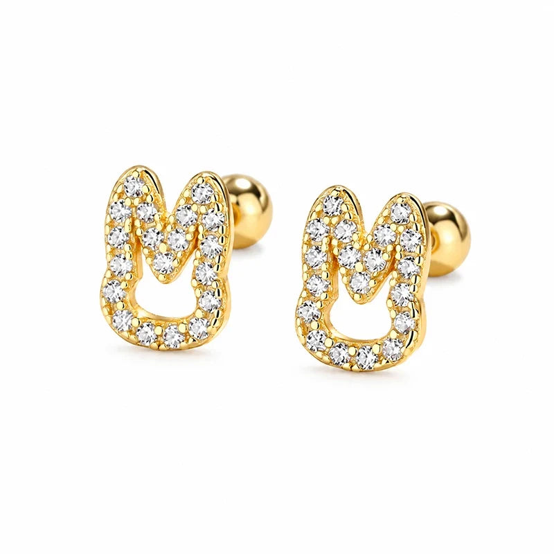 Aretes Conejito Calado con Zirconias