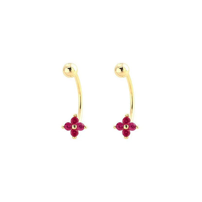 Aretes Trébol de Cuatro Hojas con Zirconias