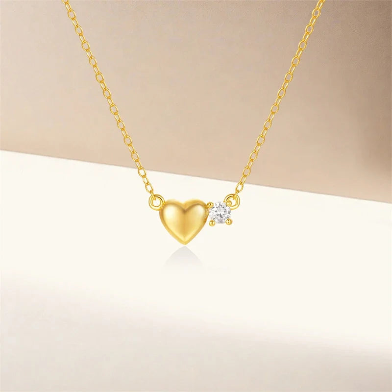 Collar Corazón Dorado con Zirconias