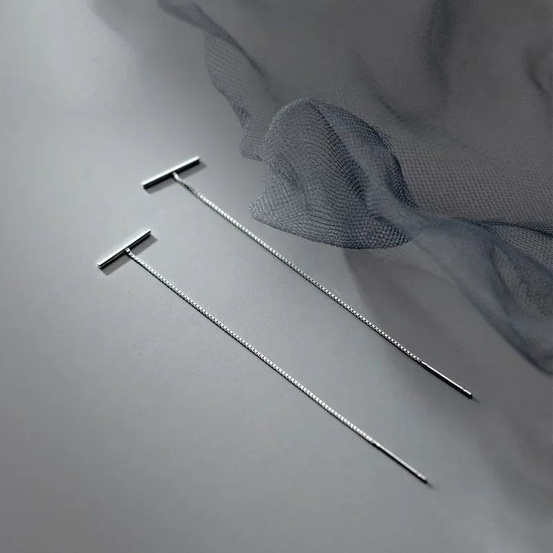 Aretes Barra con Cadena Veneciana