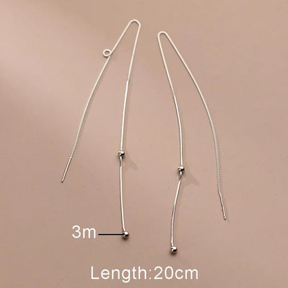 Aretes Largos de Cadena con Esferas
