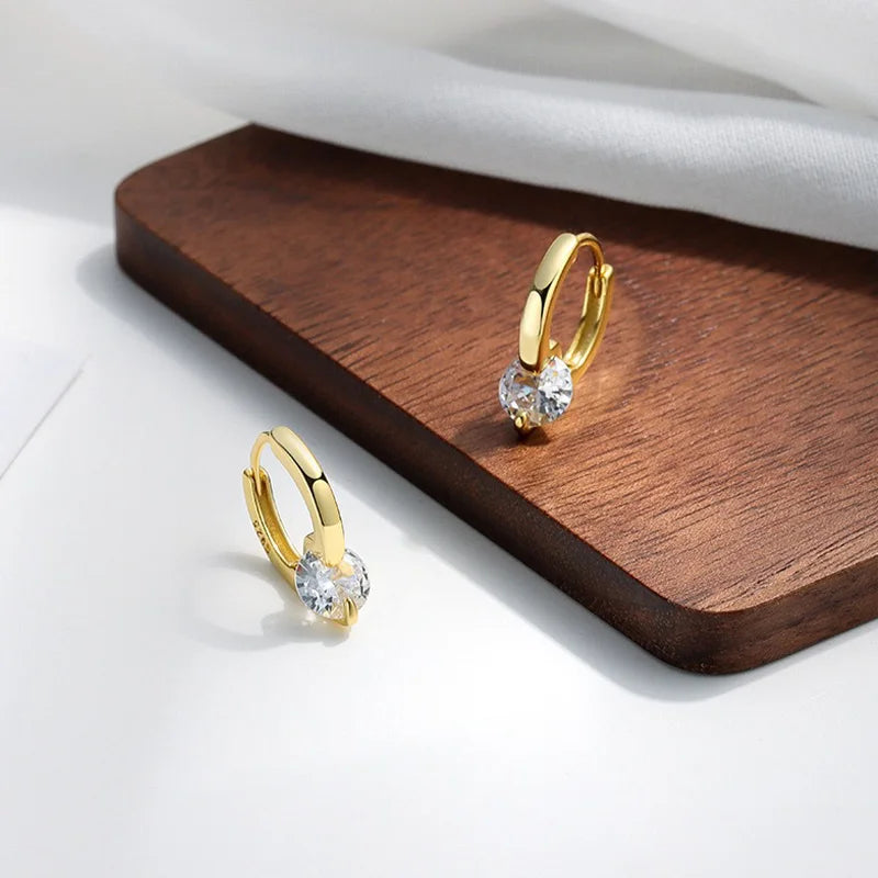 Arracadas con Zirconias Redondas