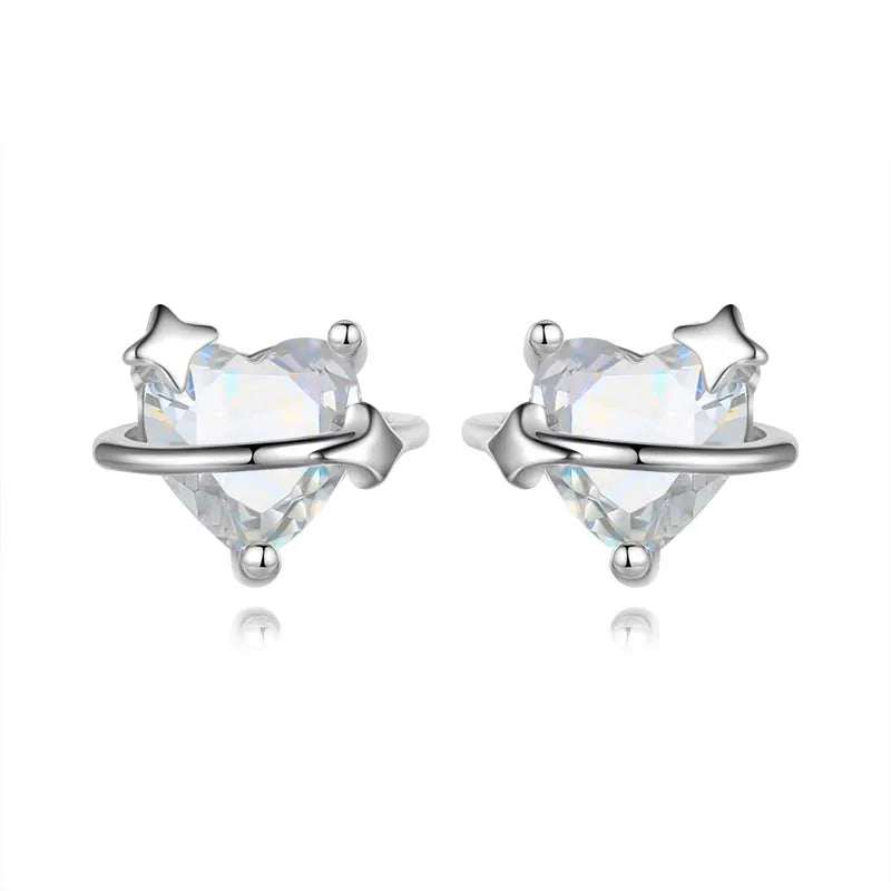 Aretes Corazón Blanco