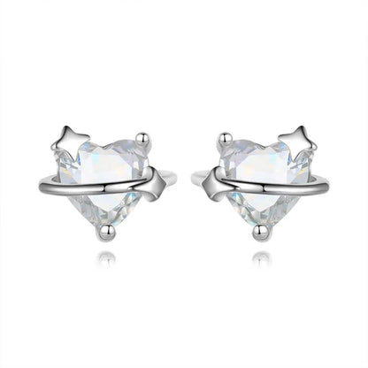 Aretes Corazón Blanco